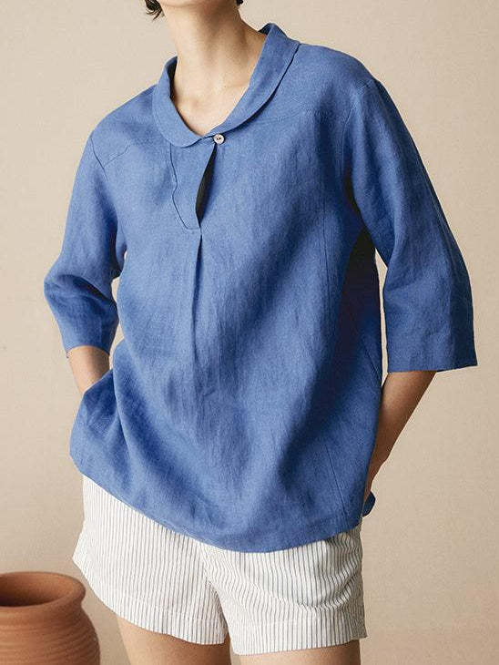 Katherine | Effortless V-Neck Peter Pan Blouse