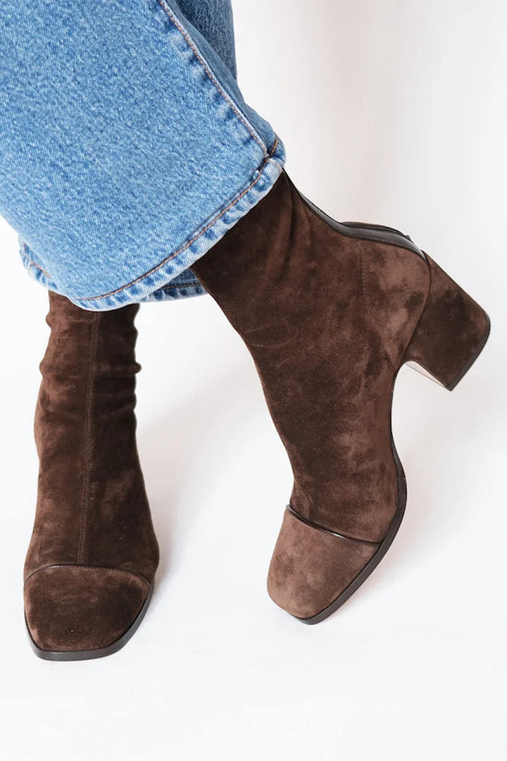 Mid Heel Ankle boots with Sporty Details