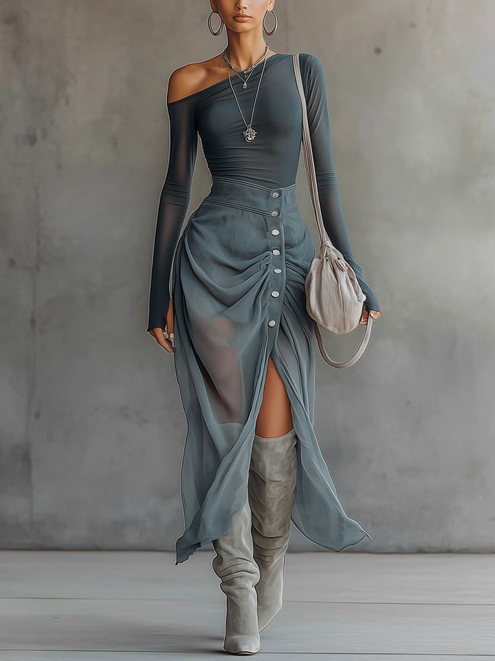 Jamie | Elegant Off-Shoulder Maxi Dres
