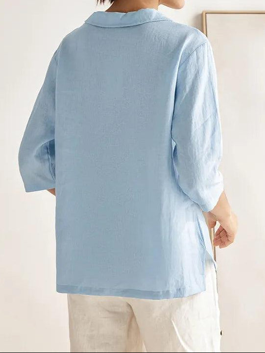 Katherine | Effortless V-Neck Peter Pan Blouse