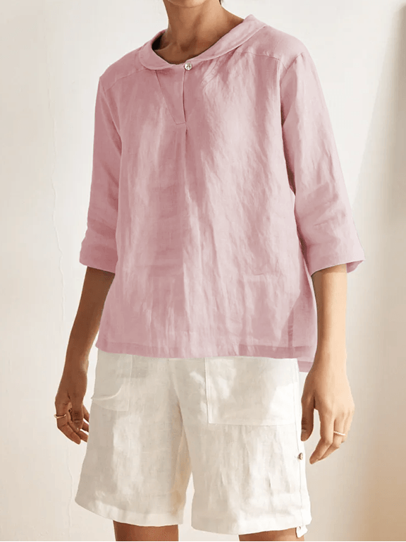 Katherine | Effortless V-Neck Peter Pan Blouse