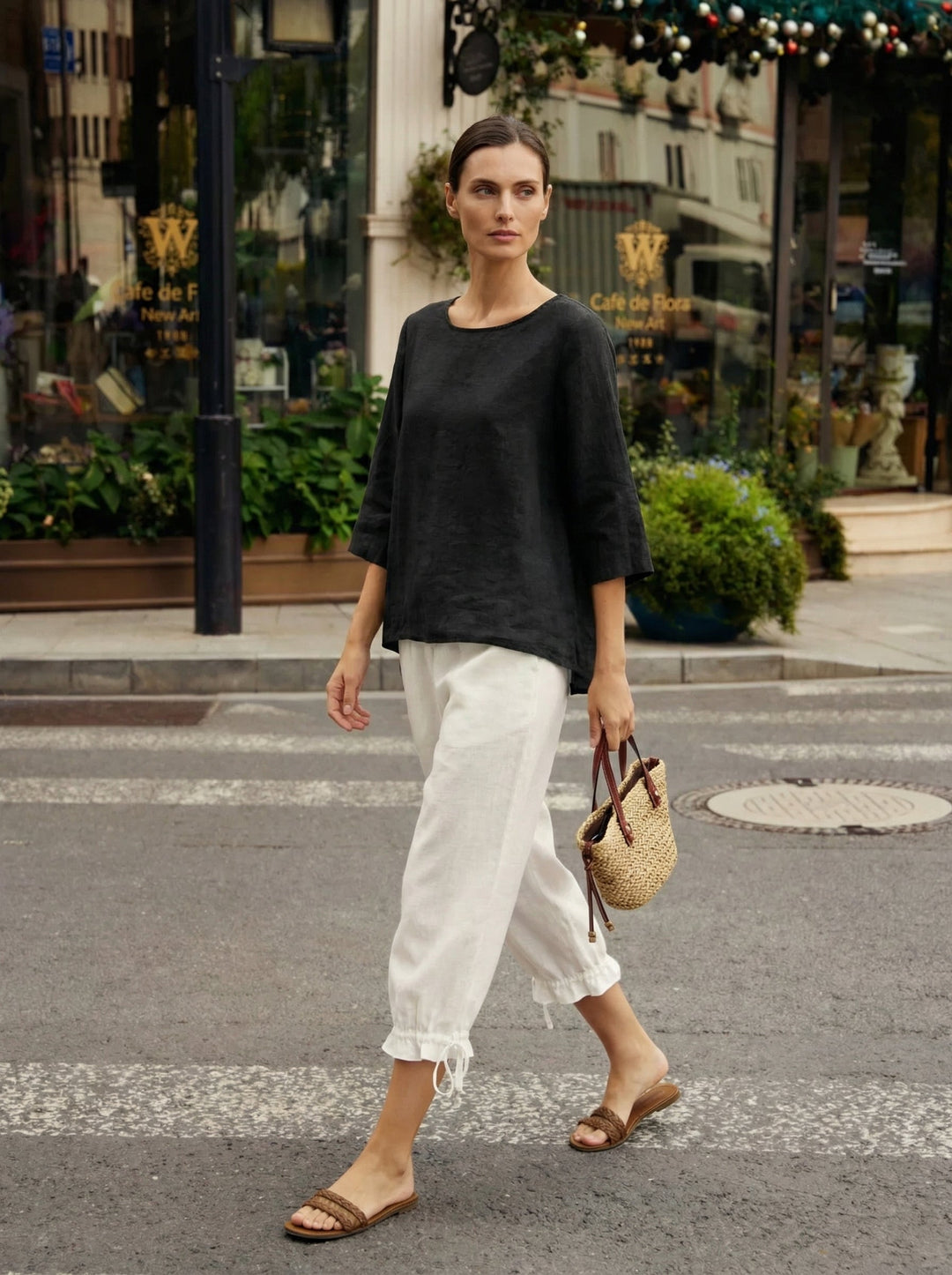 Brianna | Elegant Round-Neck Asymmetrical Hem Top