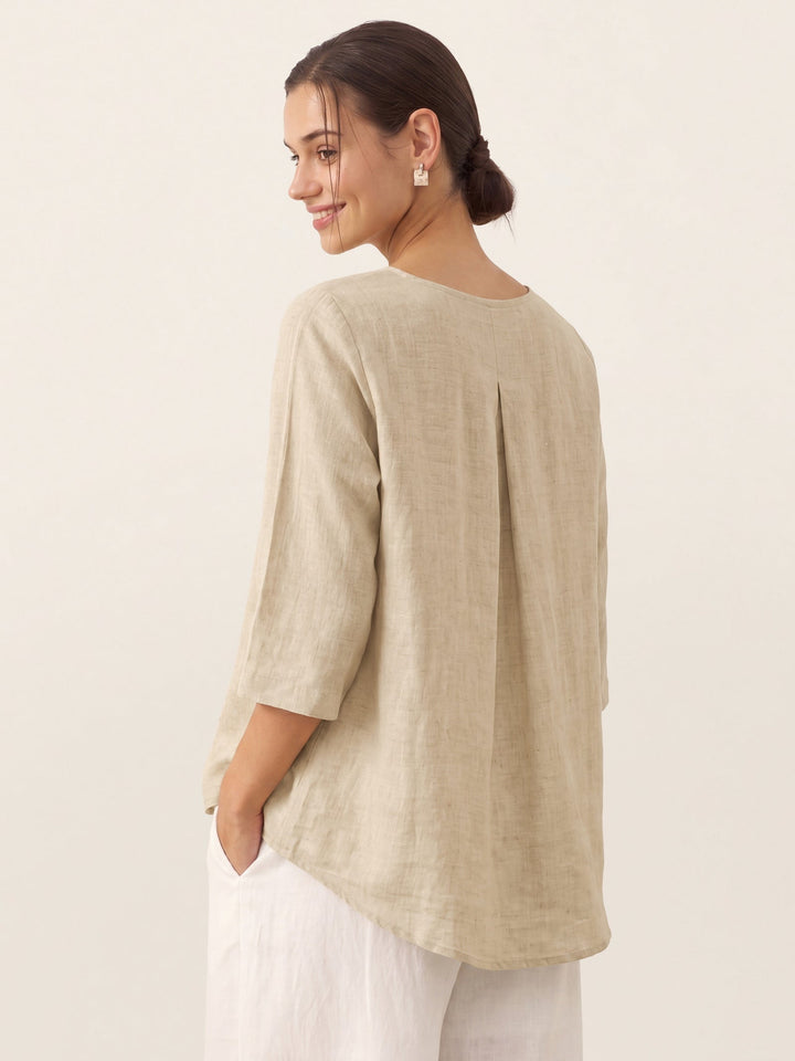 Brianna | Elegant Round-Neck Asymmetrical Hem Top