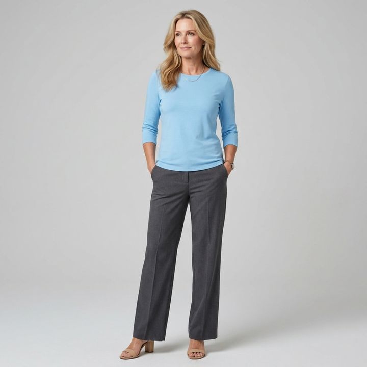 Stella | Women's Crew Neck 3/4 Sleeve Casual Everyday Top