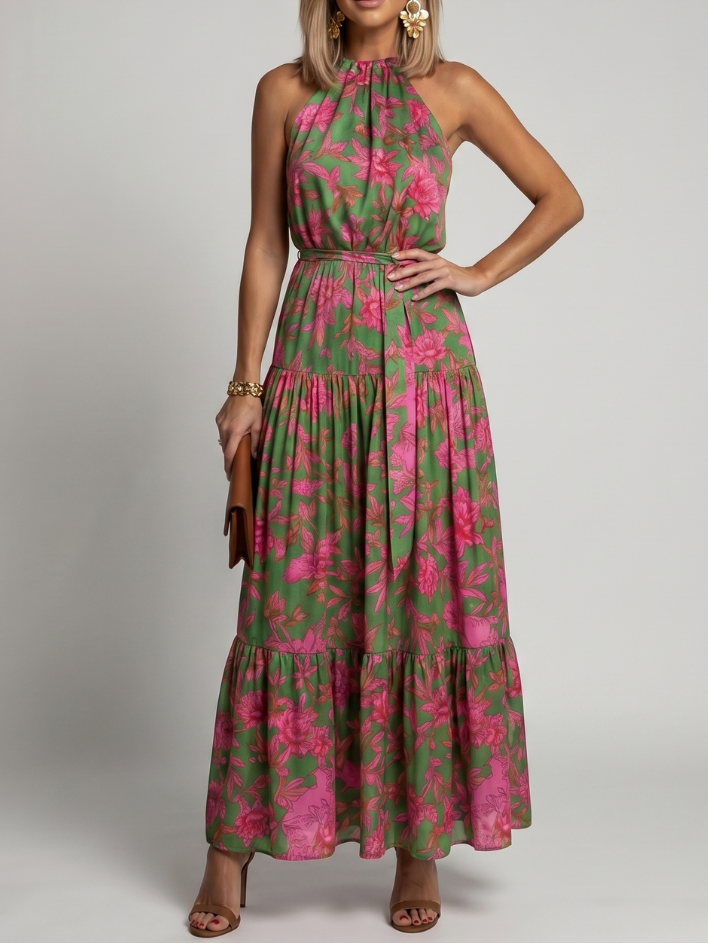 Rowen | Draped Halter Midi Dress