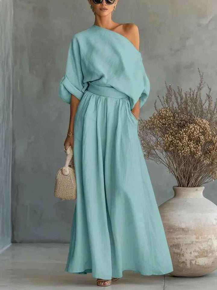 Lisa - Set with Off-Shoulder Top and Tapered Pants