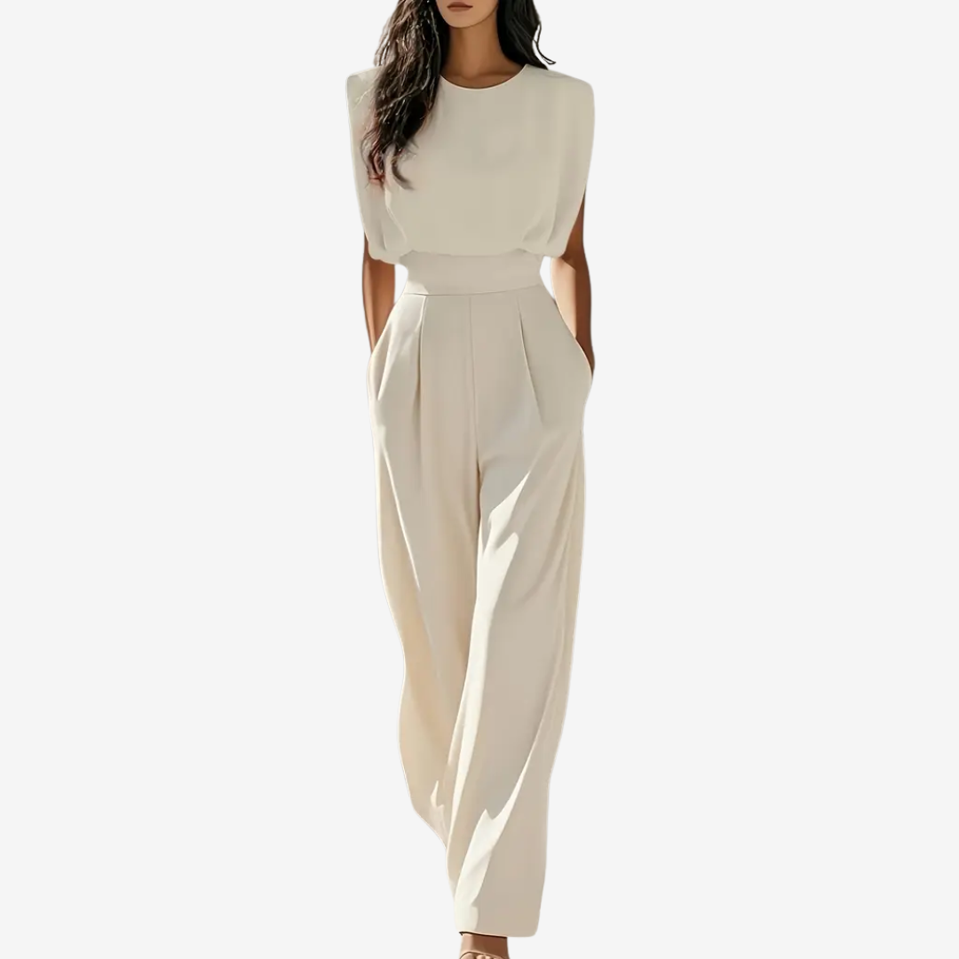 Ariia | Sculptural Wide-Leg Tailored Jumpsuit