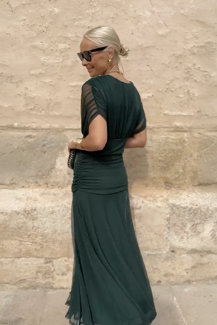 Luisa | Elegant Long Evening Dress with V-Neck