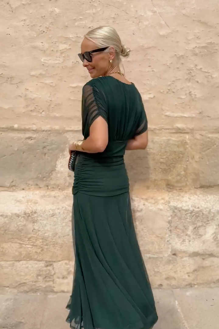 Luisa | Elegant Long Evening Dress with V-Neck