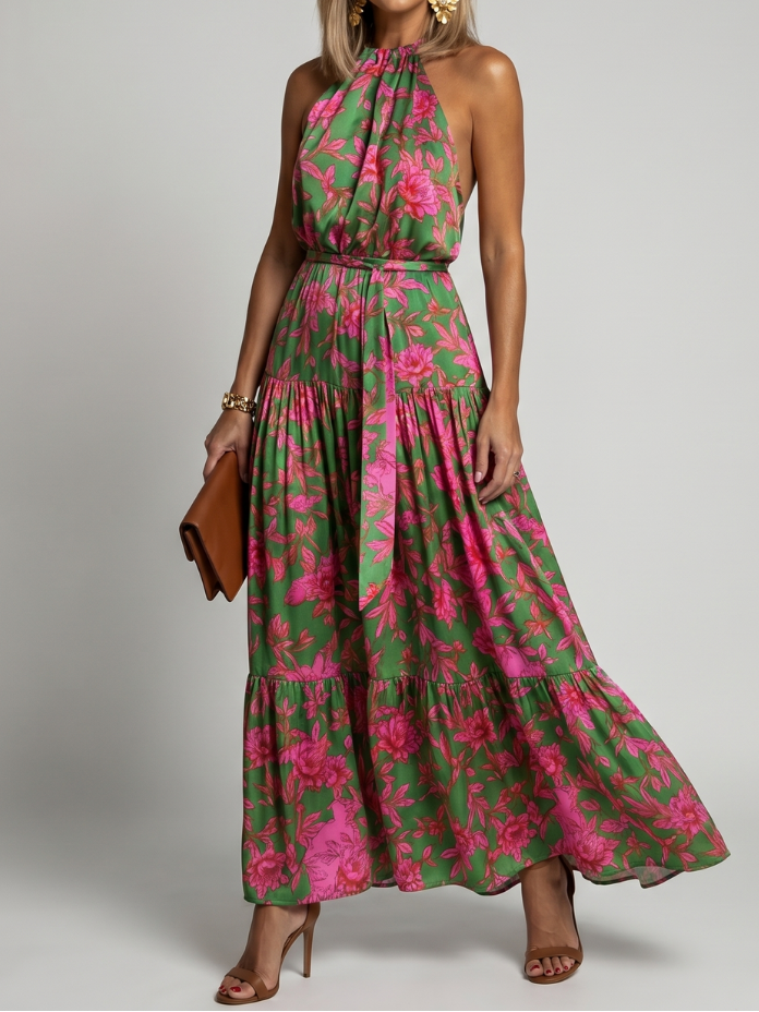 Rowen | Draped Halter Midi Dress