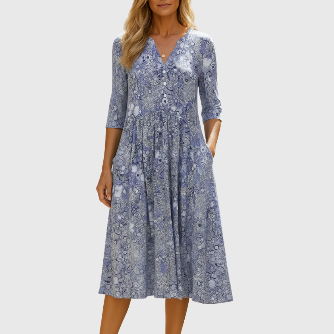Molly | Graceful V-Neck Elegance Midi Dress