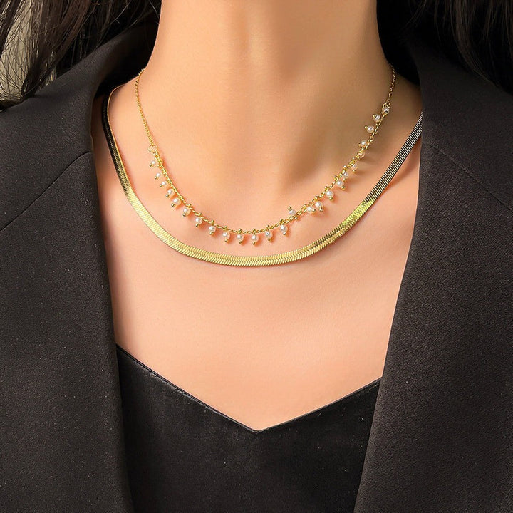 Jamie | Luxe Snake Choker & Pearl Jewelry Set 18K Gold