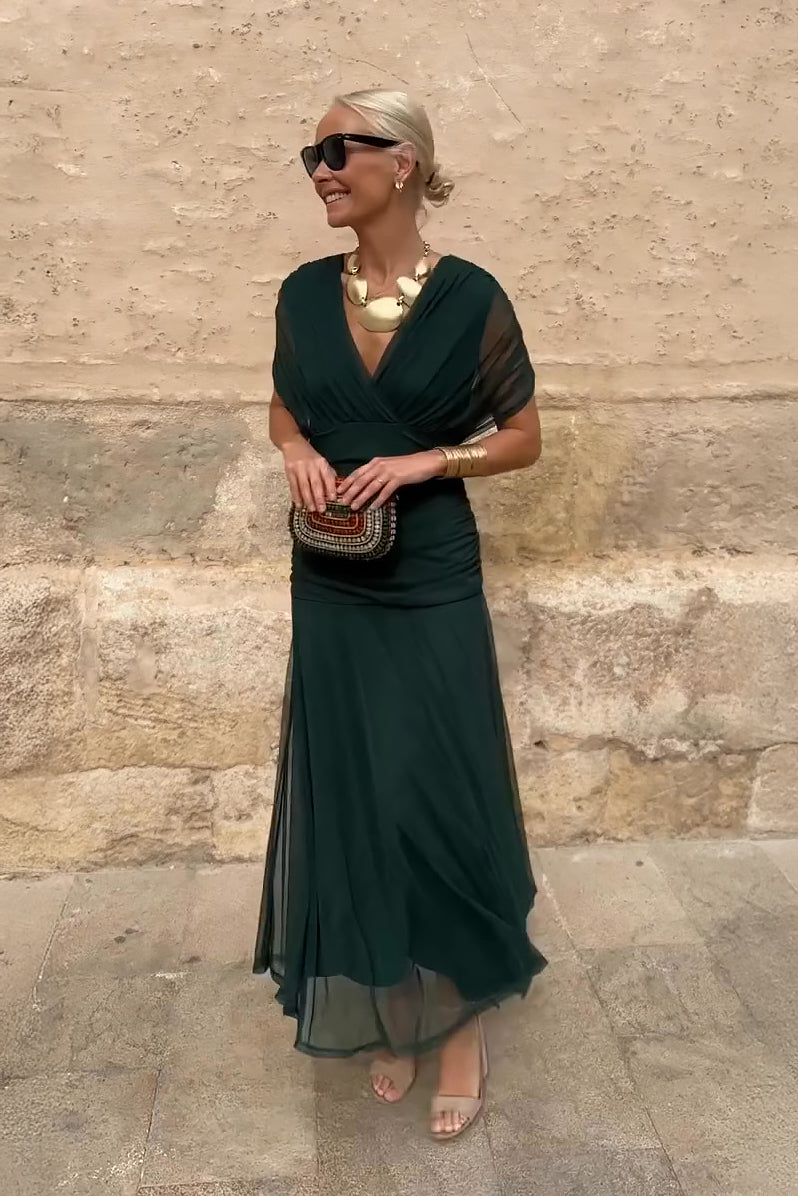 Luisa | Elegant Long Evening Dress with V-Neck