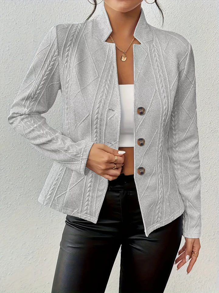 Lisa | Textured Knit Button Front Blazer