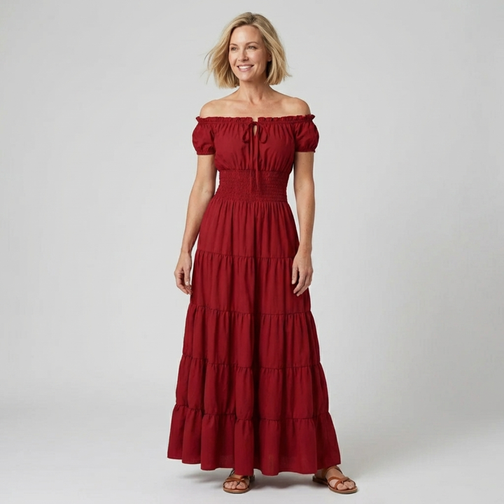 ROWENNA™ – Medieval Renaissance Smocked Waist Dress