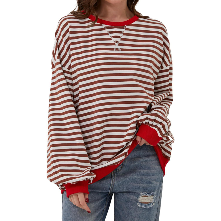 Darlowe | Relaxed Striped Lantern Sleeve Hoodie