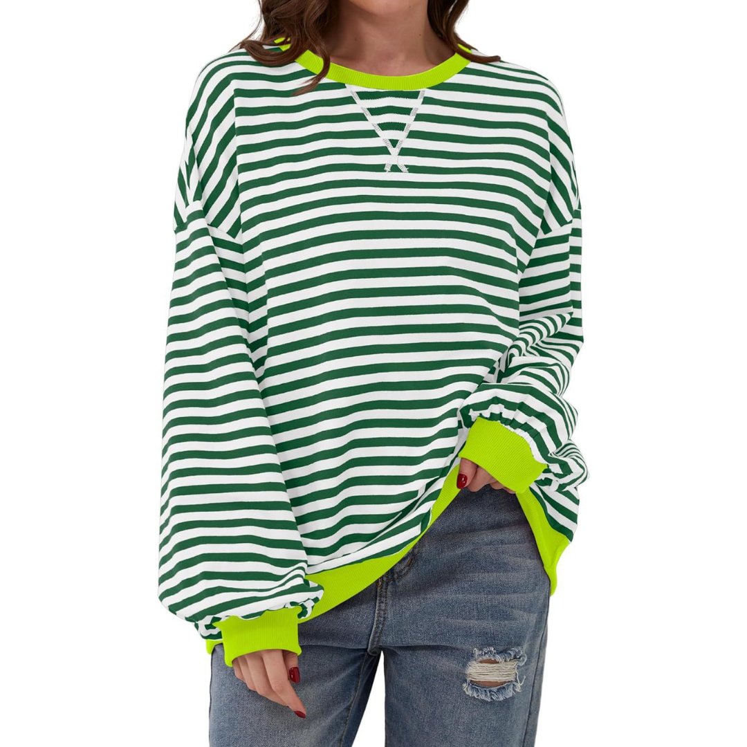 Darlowe | Relaxed Striped Lantern Sleeve Hoodie