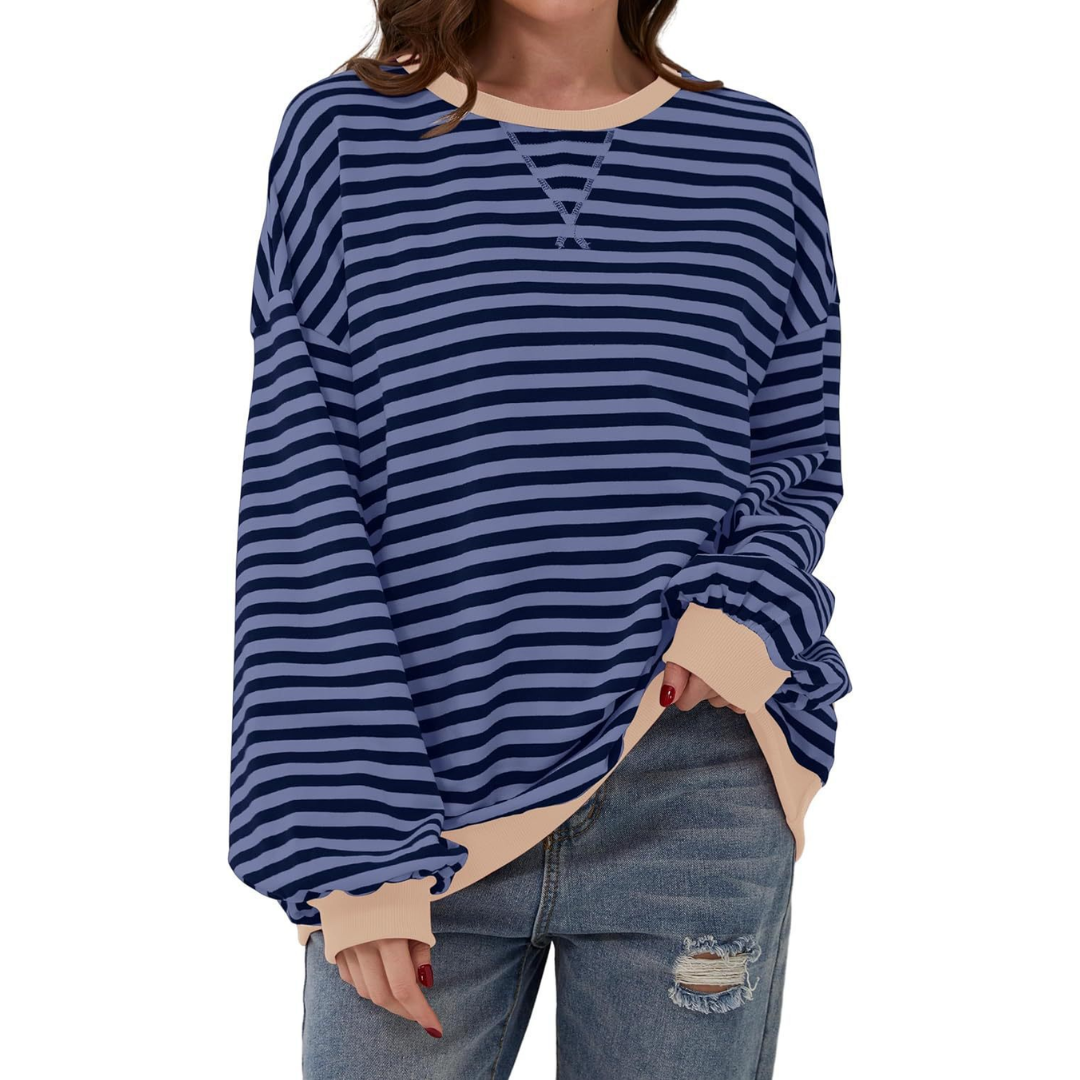 Darlowe | Relaxed Striped Lantern Sleeve Hoodie