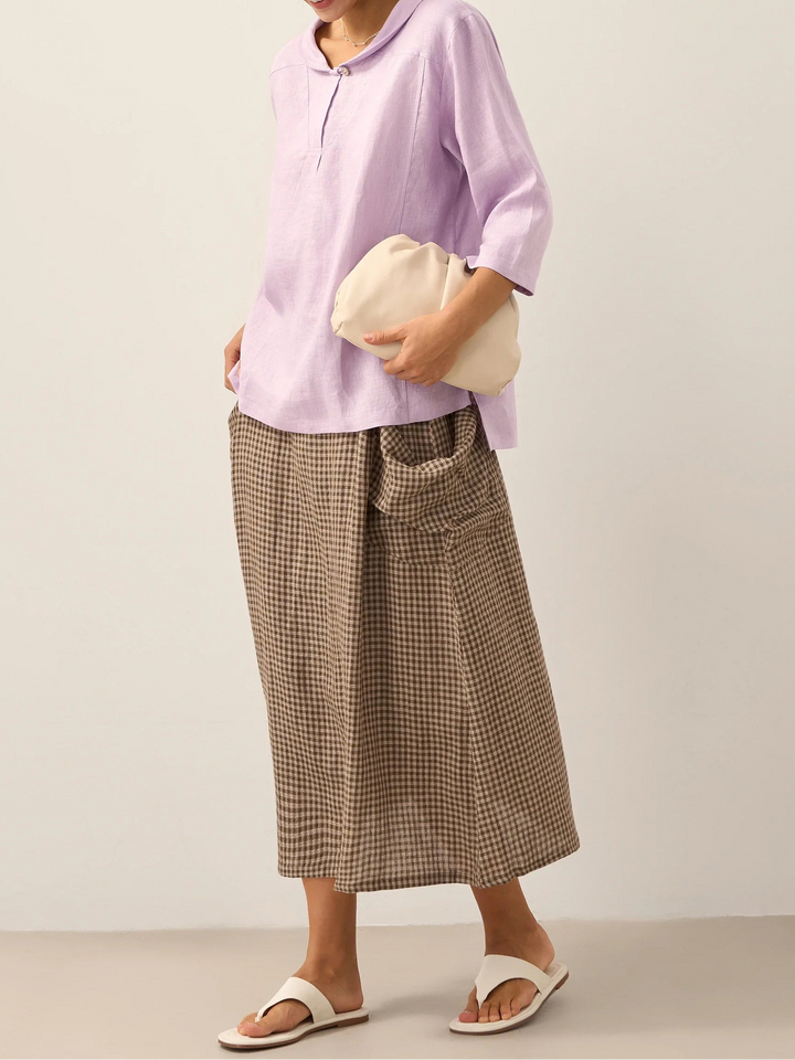 Katherine | Effortless V-Neck Peter Pan Blouse