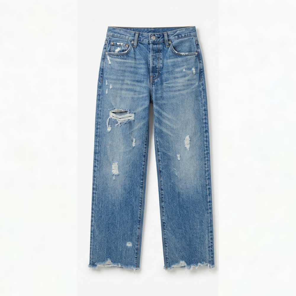 Vivara | Retro Fringed Cropped Straight Leg Jeans