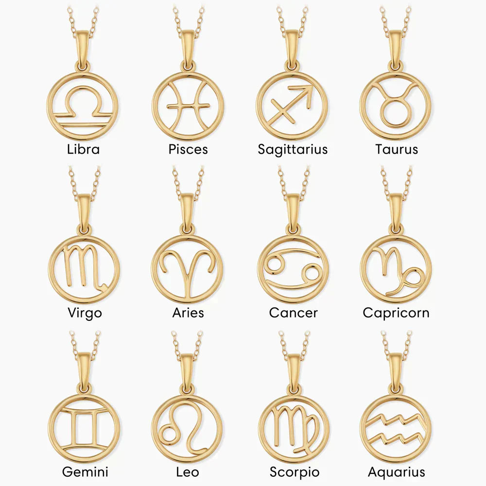 Jamie | Zodiac Sign Necklace 18k Gold