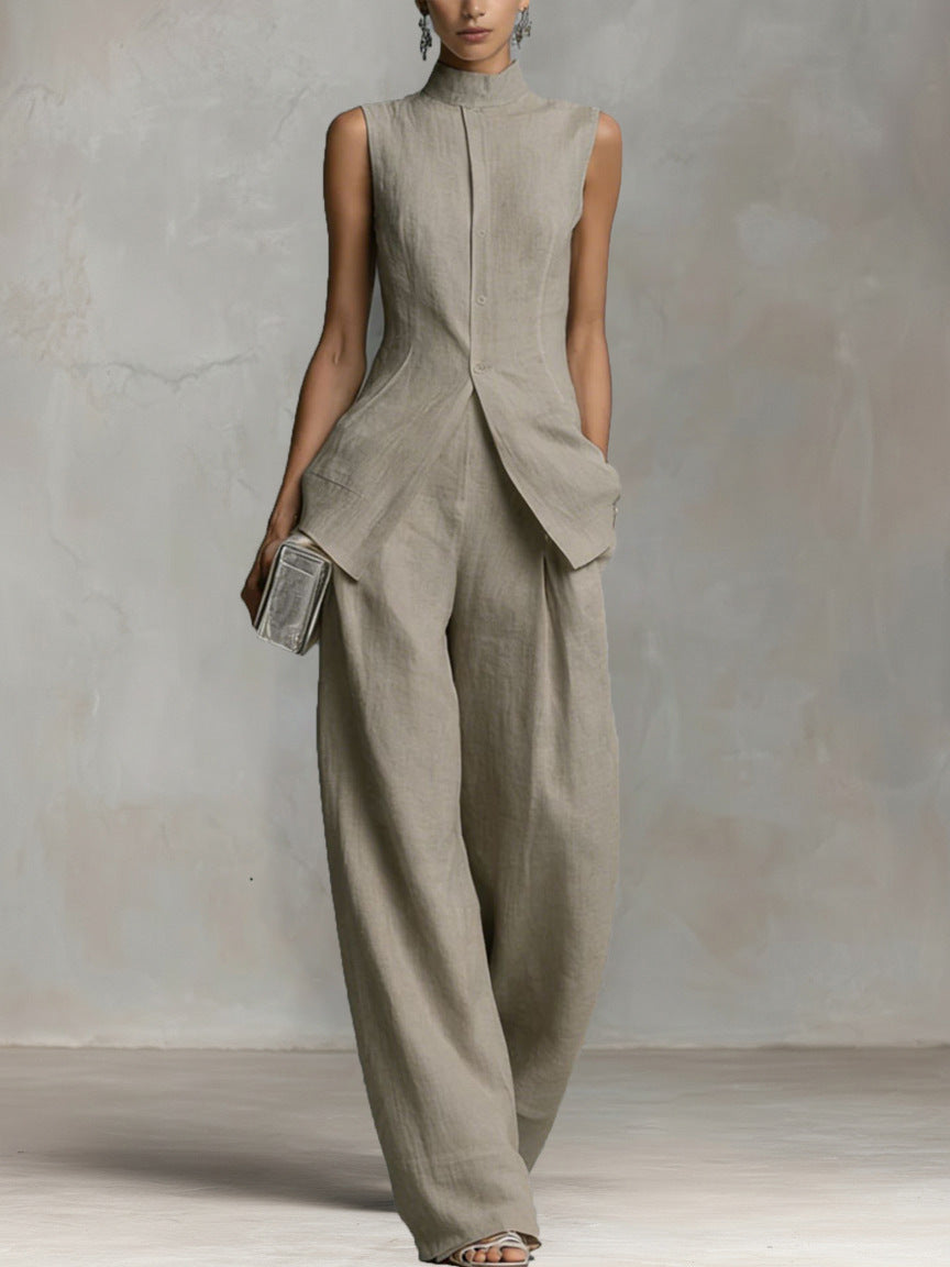 Taylor | Women's Sleeveless High Neck Two Piece Set