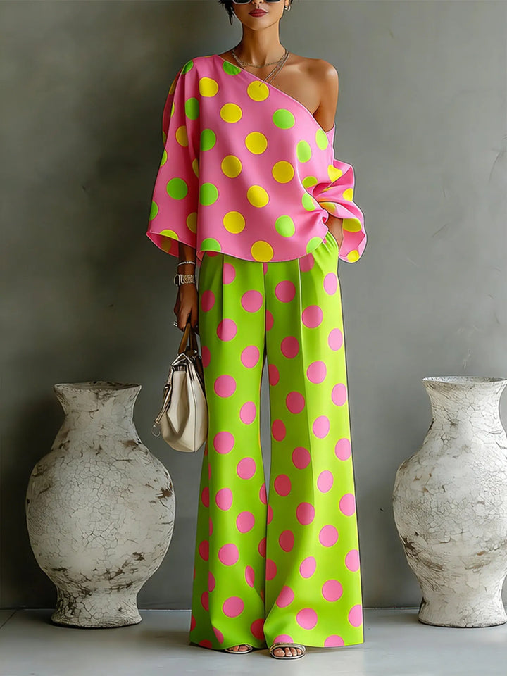 Amelia | Elegant Polka Dot Two-Piece Set