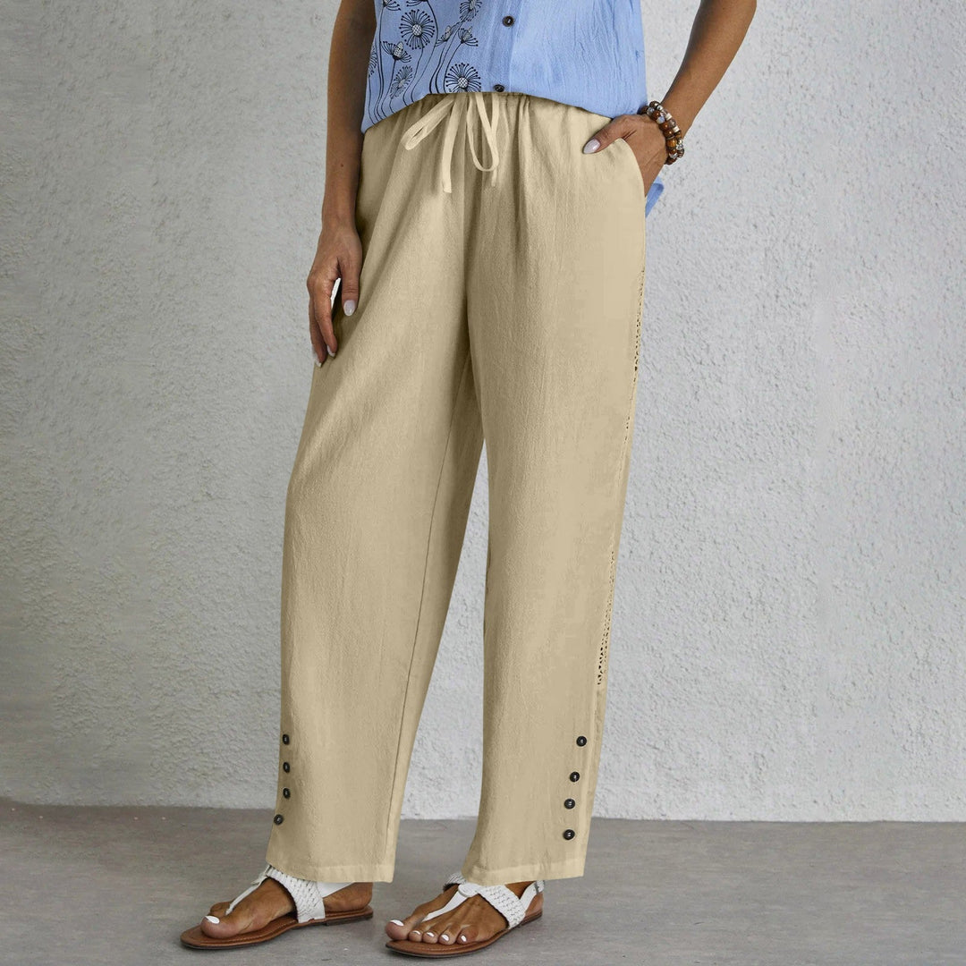 Shania - Pantalons Relaxed avec Boutons