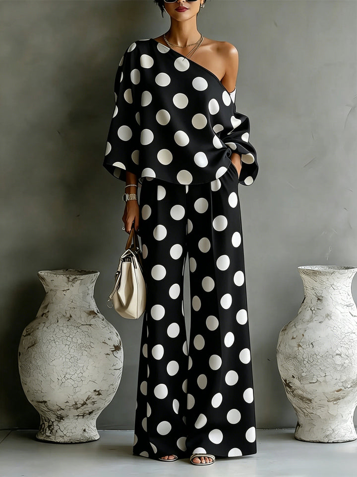 Amelia | Elegant Polka Dot Two-Piece Set