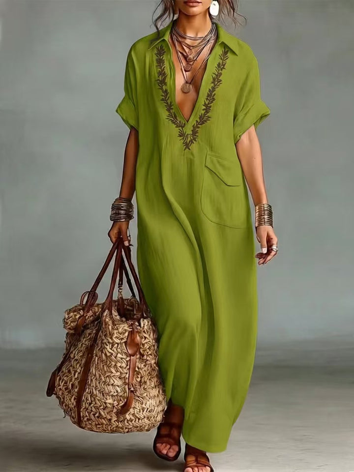 Elara™ | Effortless Linen Maxi Dress