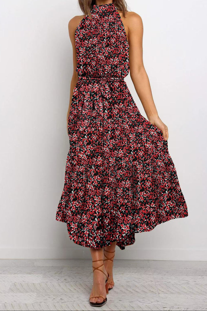 Anise | High Neck Floral Tiered Midi Dress
