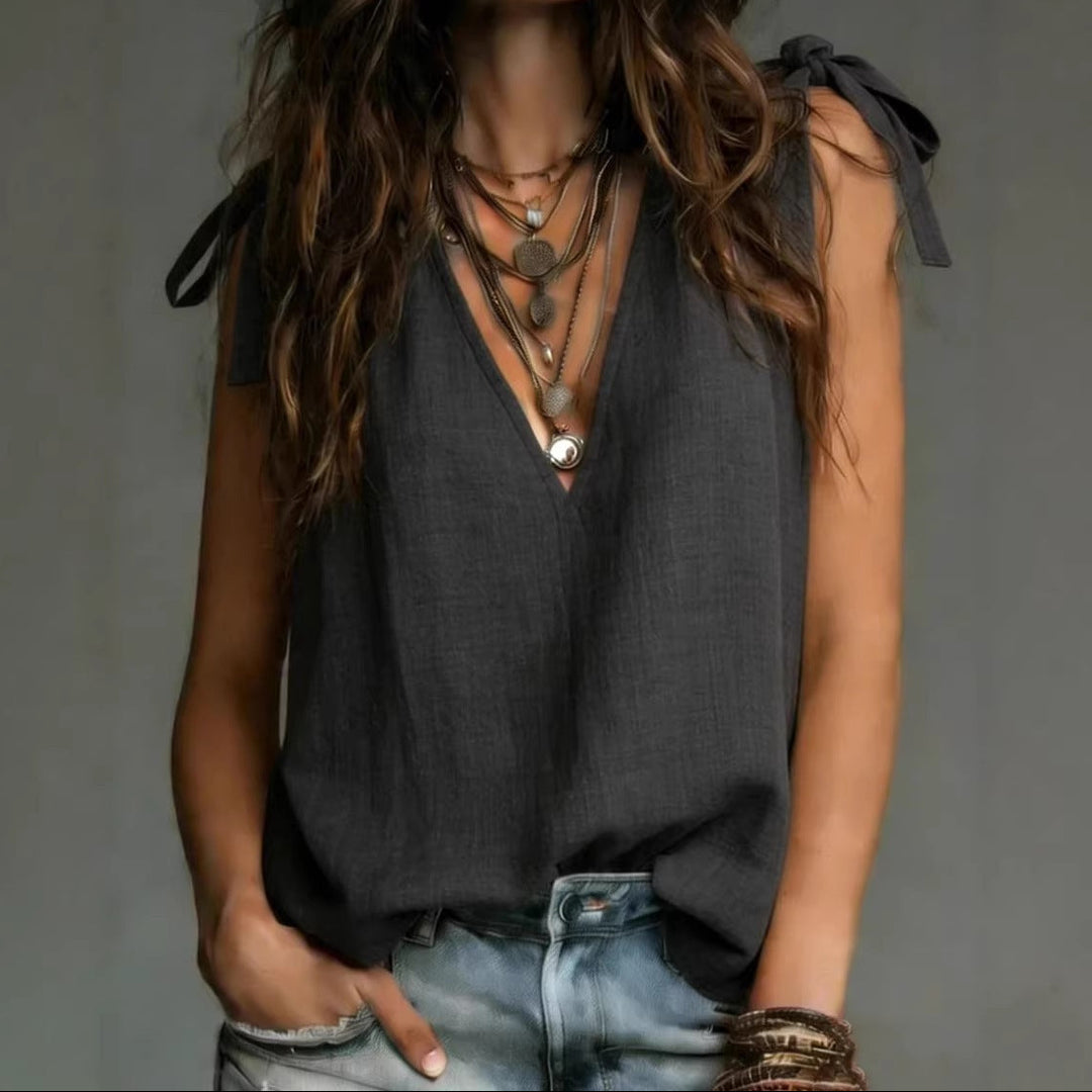 Katlea | Women's Sleeveless V-Neck Blouse
