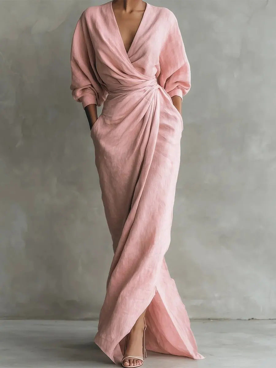 Madeline | Elegant Draped Wrap Maxi