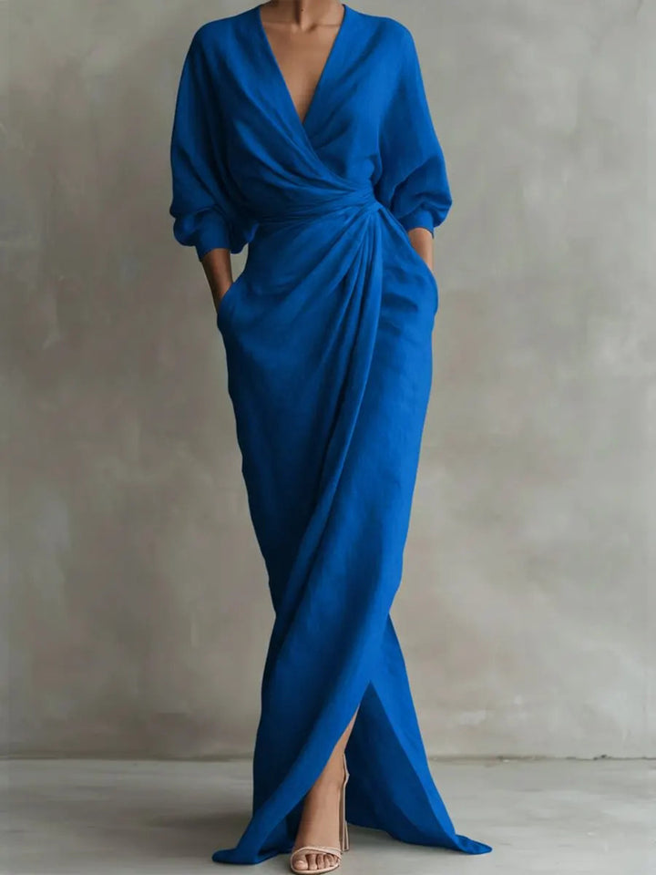 Madeline | Elegant Draped Wrap Maxi