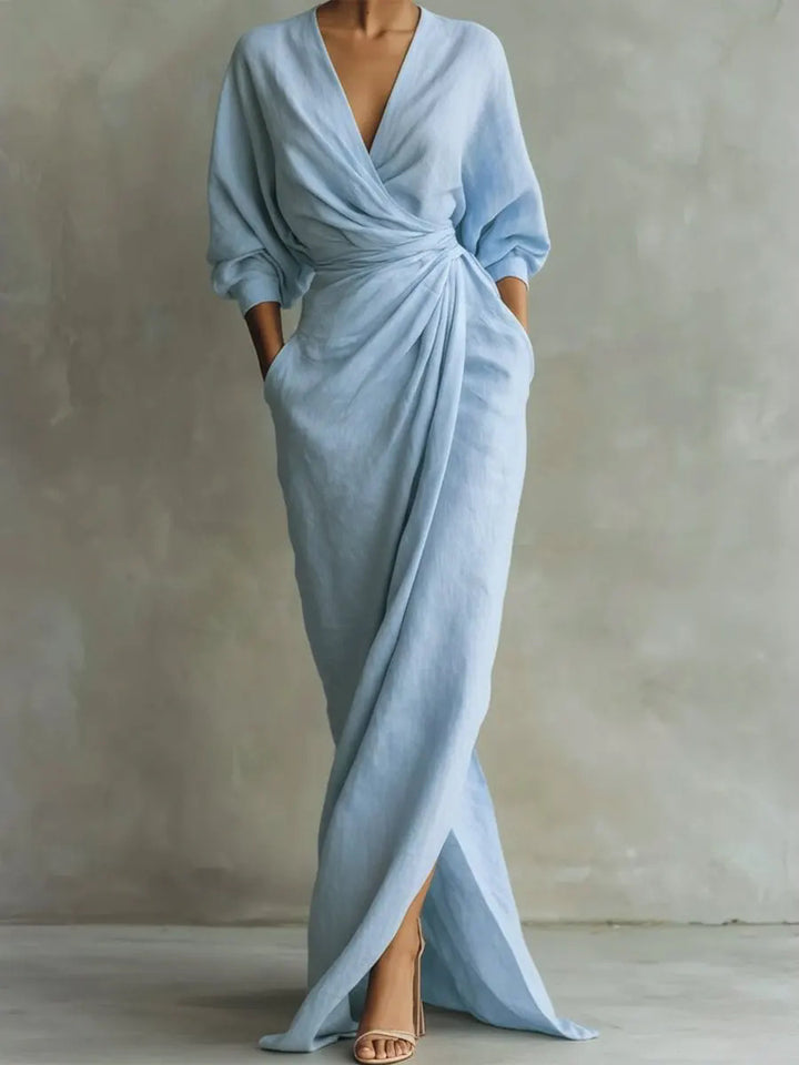 Madeline | Elegant Draped Wrap Maxi