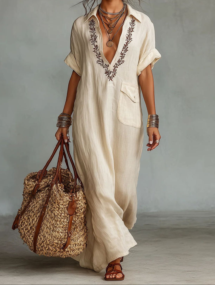 Elara™ | Effortless Linen Maxi Dress