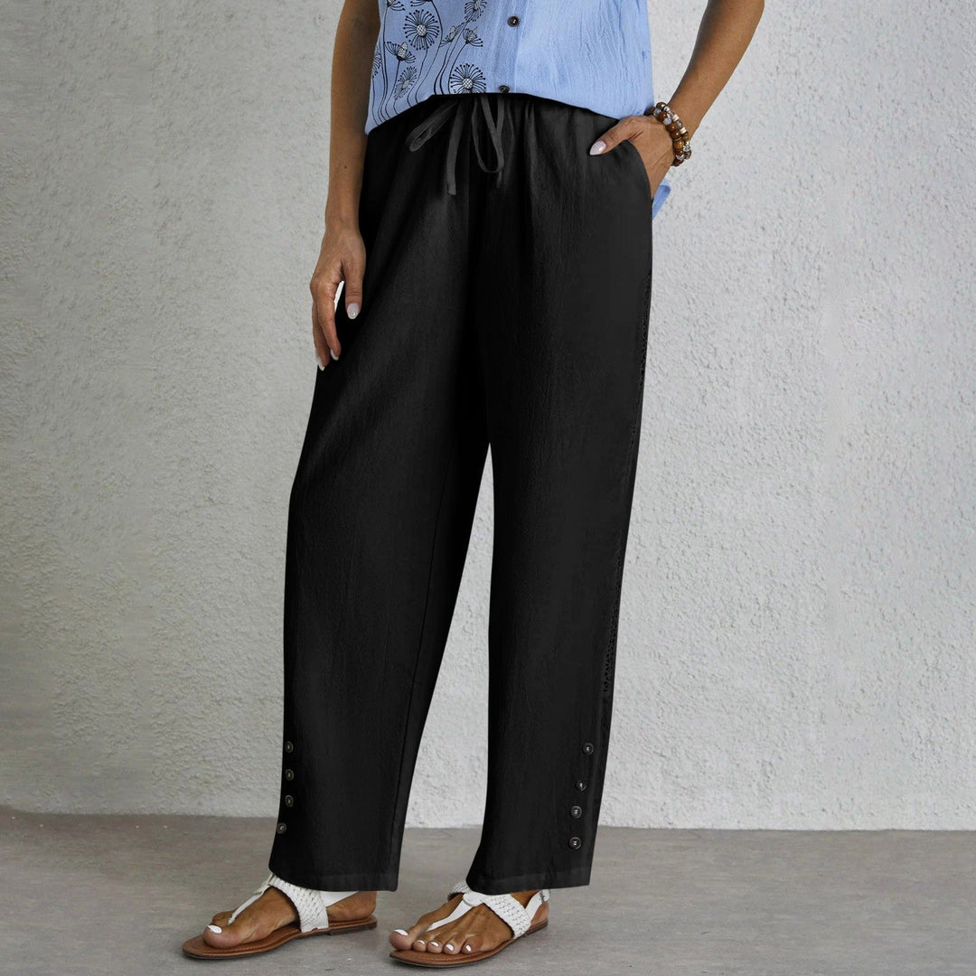Shania - Pantalons Relaxed avec Boutons