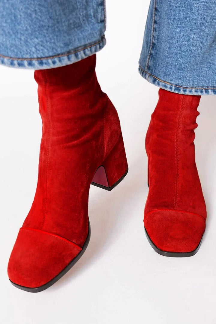 Luna | Square Toe Heeled Boots