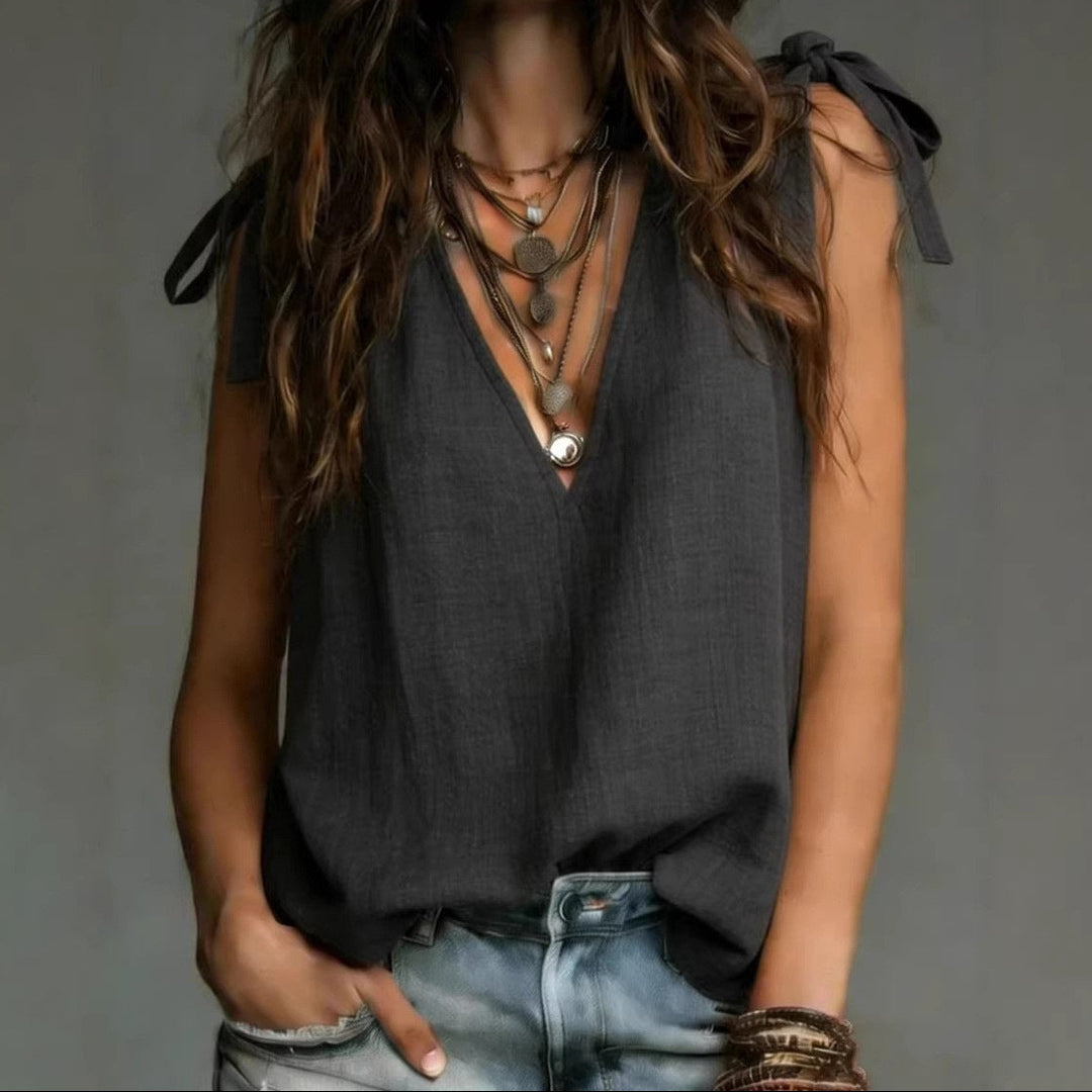 Katlea | Women's Sleeveless V-Neck Blouse