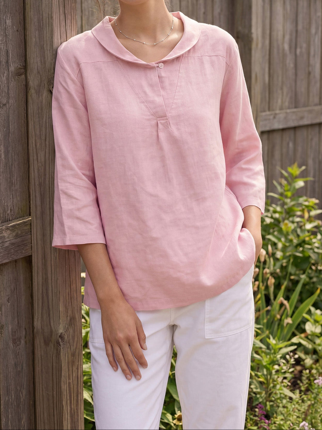 Katherine | Effortless V-Neck Peter Pan Blouse