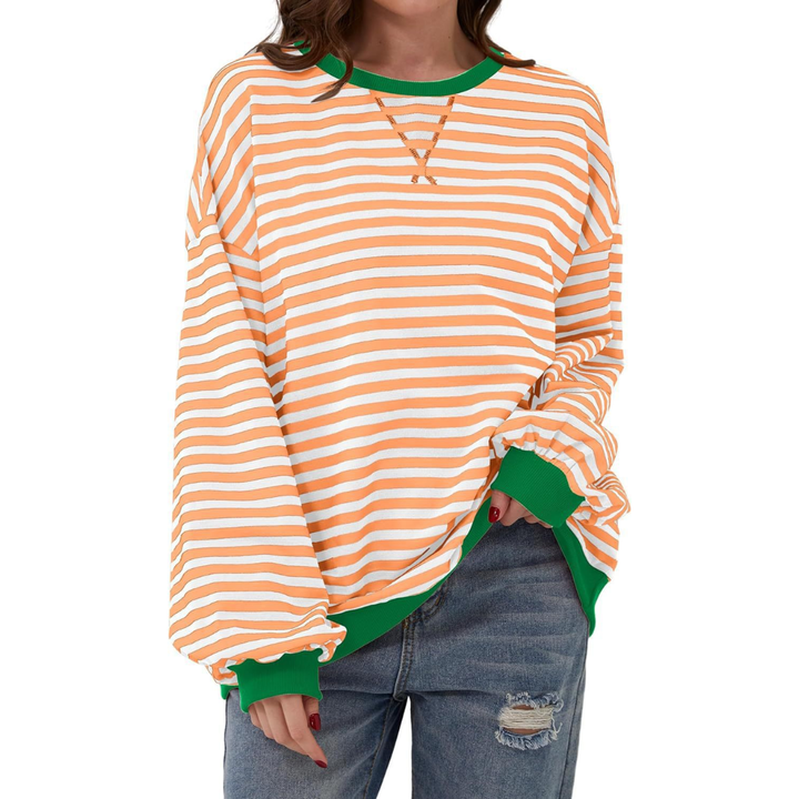 Darlowe | Relaxed Striped Lantern Sleeve Hoodie