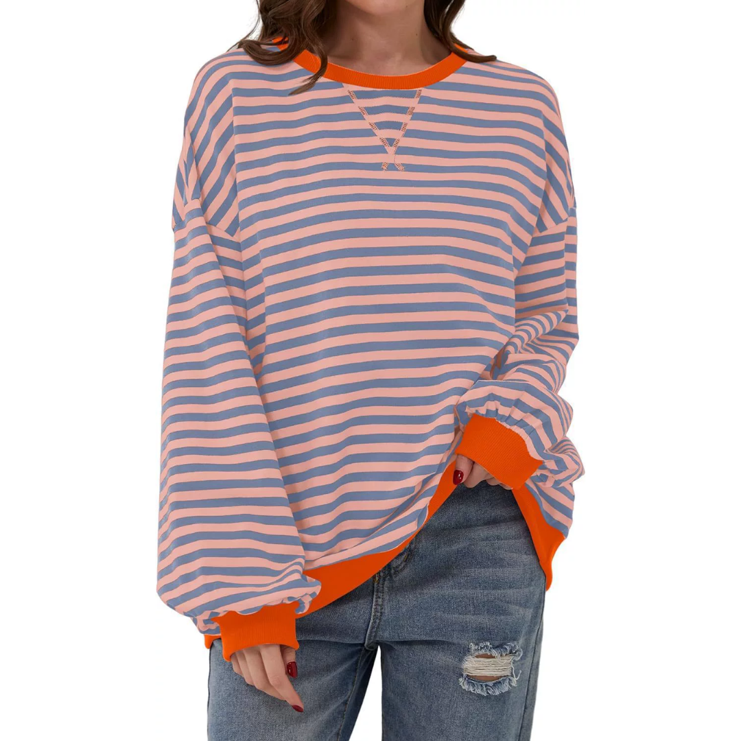 Darlowe | Relaxed Striped Lantern Sleeve Hoodie