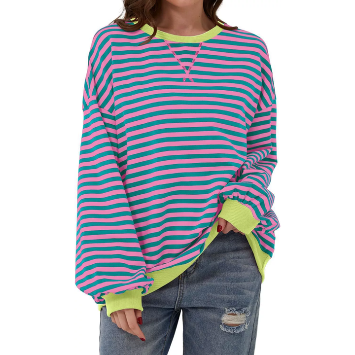 Darlowe | Relaxed Striped Lantern Sleeve Hoodie