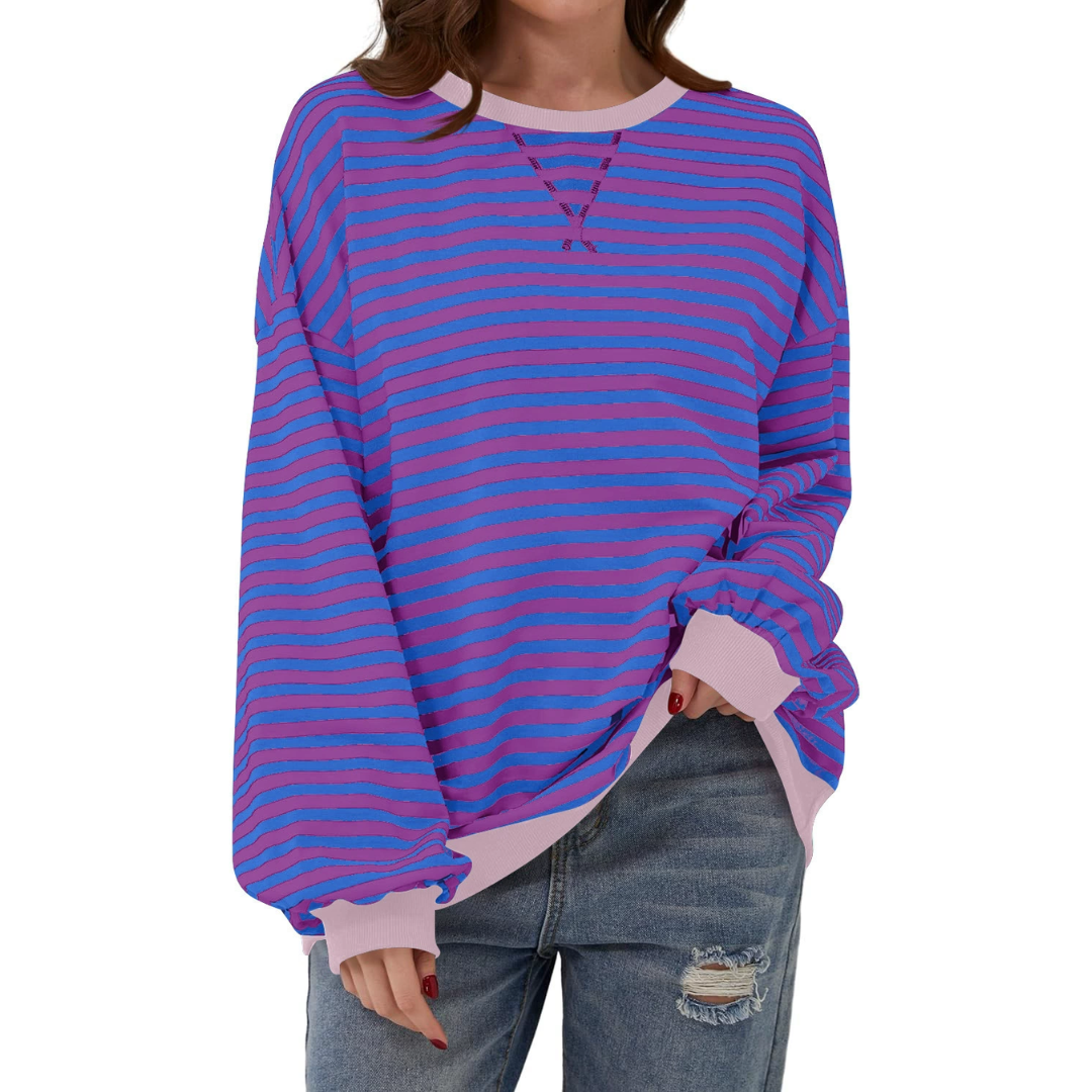 Darlowe | Relaxed Striped Lantern Sleeve Hoodie