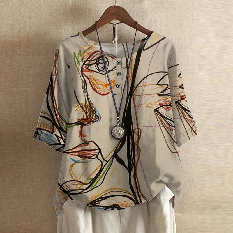 Sandra | Vintage Floral Artisan Blouse