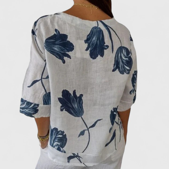 Jamie | Elegant Floral Print Blouse.