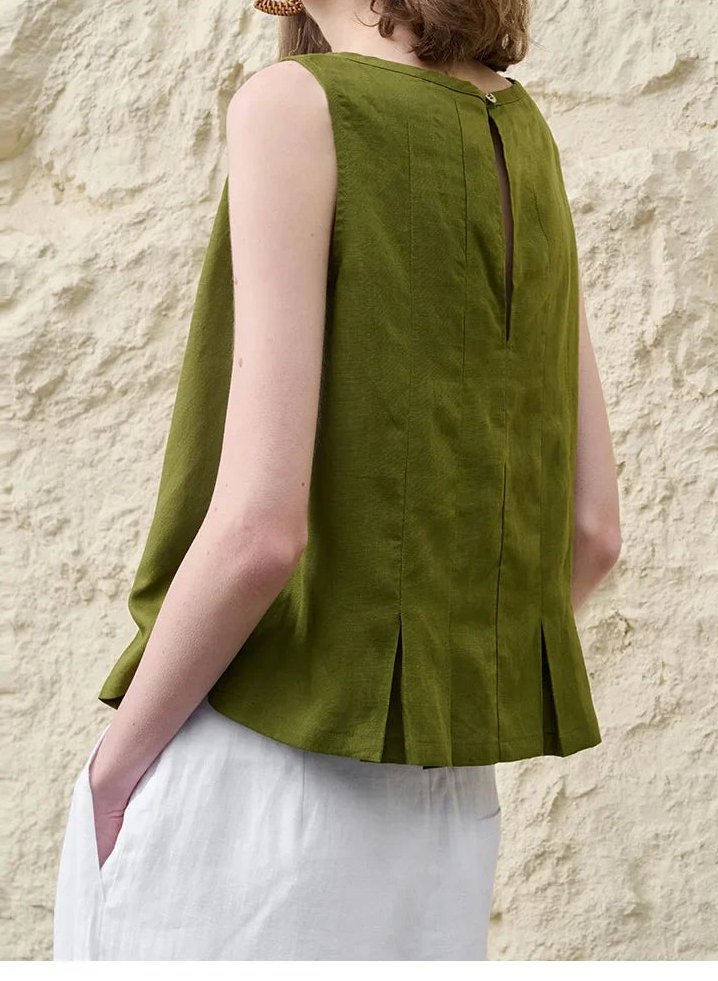 Deborah | Elegant Pleated-Hem Artisan Blouse
