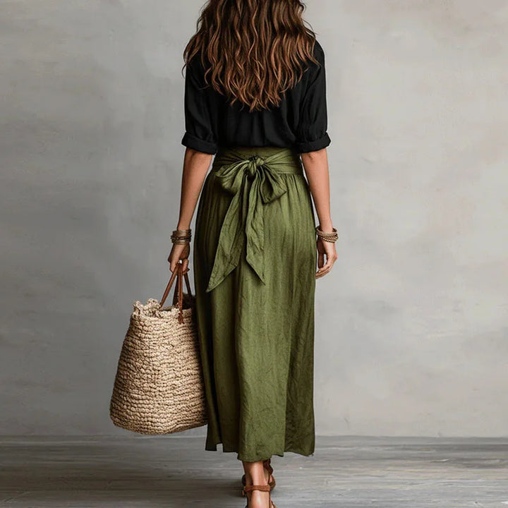 Jeanelle | Button Up Blouse & Maxi Skirt Set
