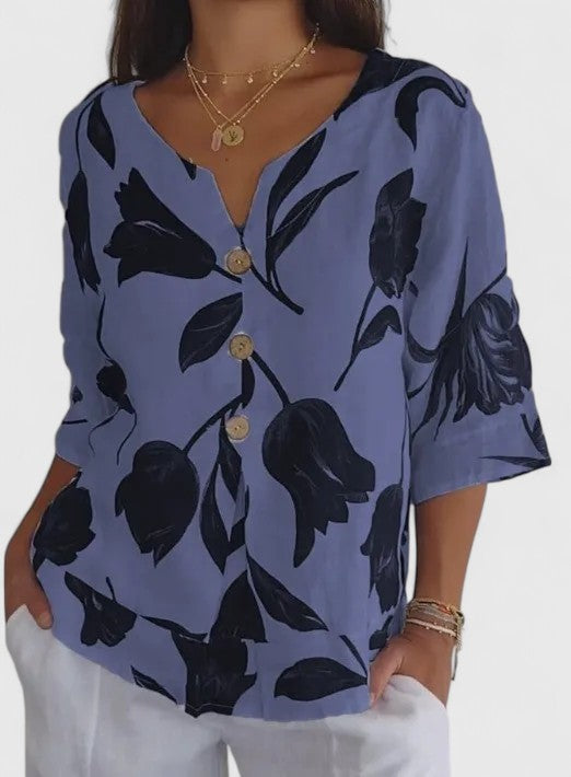 Jamie | Elegant Floral Print Blouse.