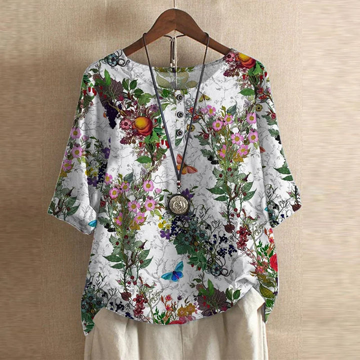 Sandra | Vintage Floral Artisan Blouse
